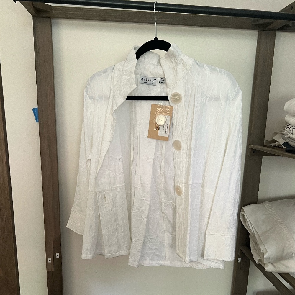 BRAND NEW White Linen Habitat Jacket